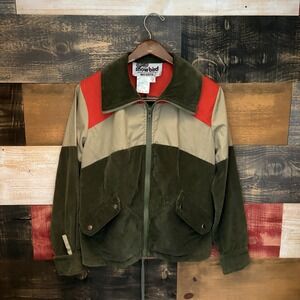 Vintage Snowbird Beconta Denver CO Corduroy Jacket Womens Size 10 Brown Red Tan